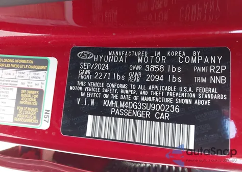 2025 Hyundai Elantra Sel Sport из США, поврежденный, VIN KMHLM4DG3SU900236